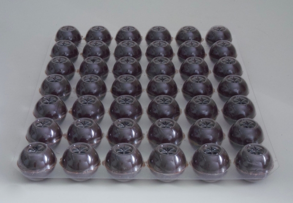 3 - set - Mega Truffle hollow shells dark - praline shells at sweetART